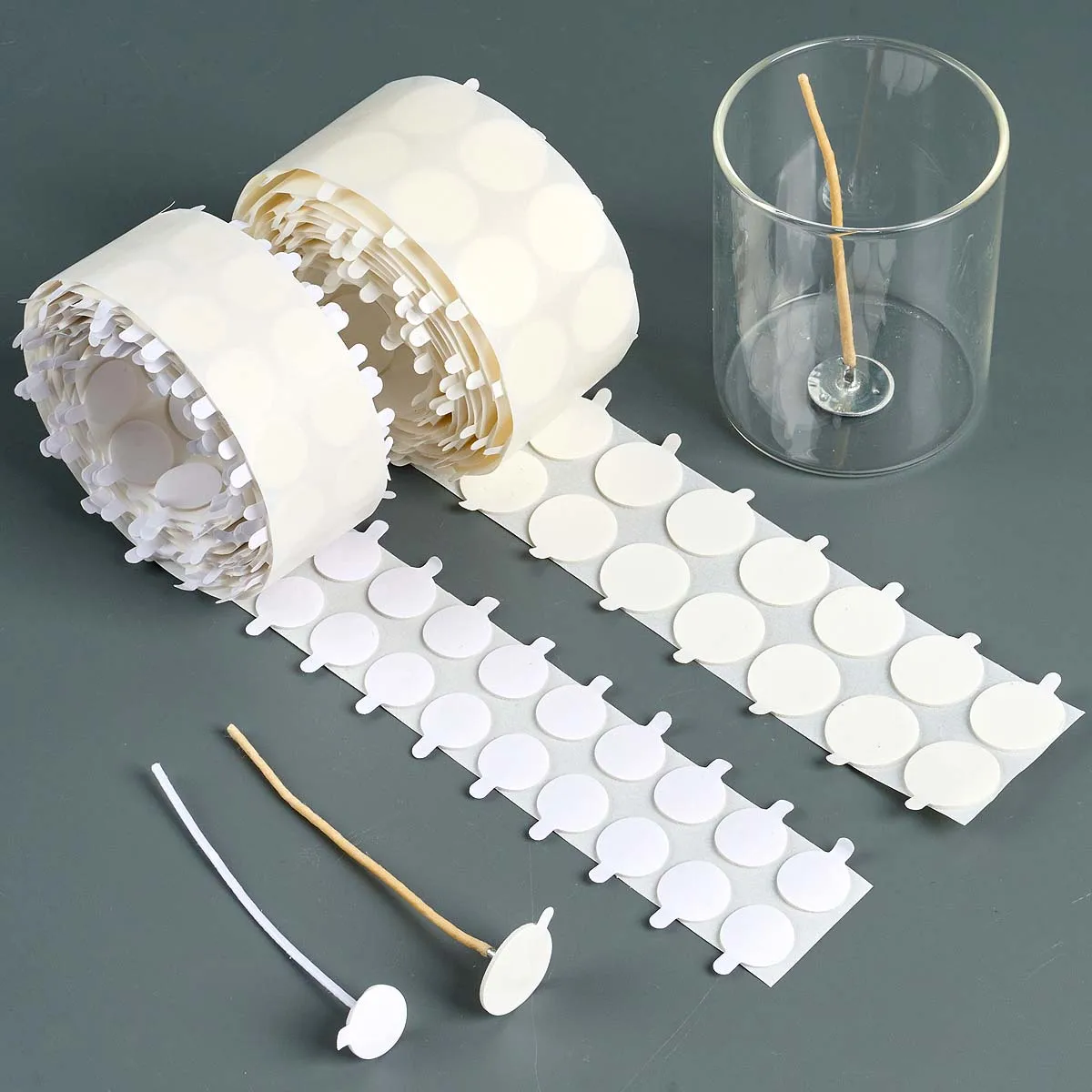 1000 Pcs Candle Wick Stickers - 15mm Double Sided Adhesive For Candle Making