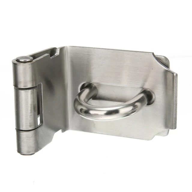 1 Set Stainless Steel Padlock Clasp Gate Hasp Staple Door 90 Degrees Latches Lock Shed Latch Household Burglar-proof Hardware 3