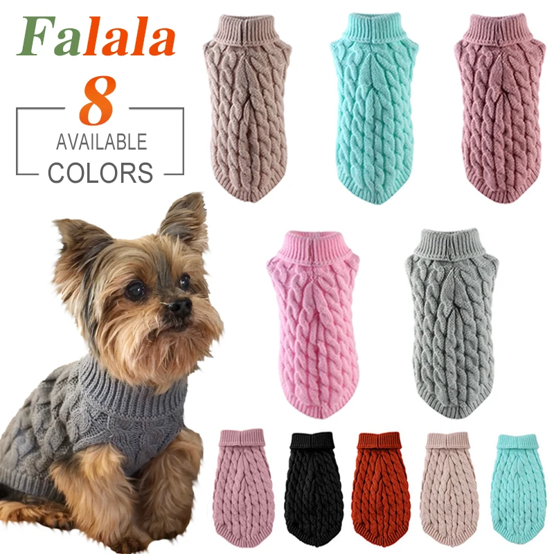Ropa para perro cachorro de invierno, suéter de de Color con cuello alto para perros de compañía y gatos|Suéteres de perro| - AliExpress