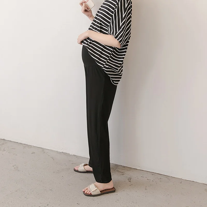 Pregnant Women's Pants Spring New Outwear Casual Pants Fashionable Solid Color High Waisted Trousers for Maternity Women 5