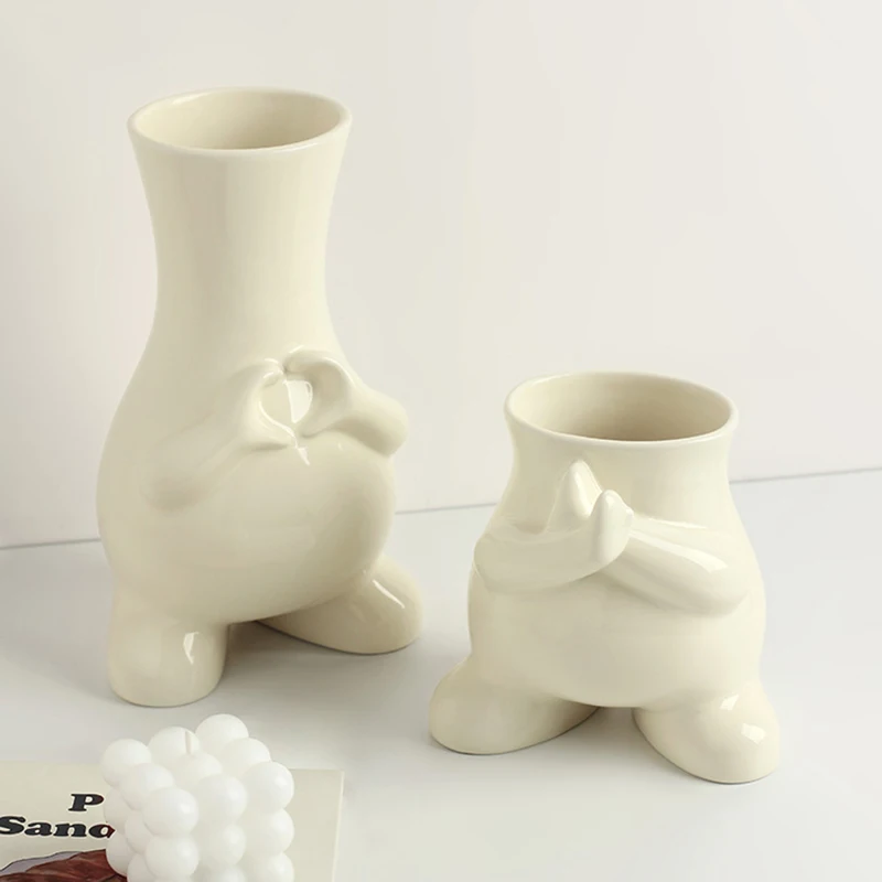 

Nordic Luxury Vase Jar Original Wedding Ceramic Aesthetic Vase Jar Modern Desk Enfeites Para Casa Decoracao Room Decoration