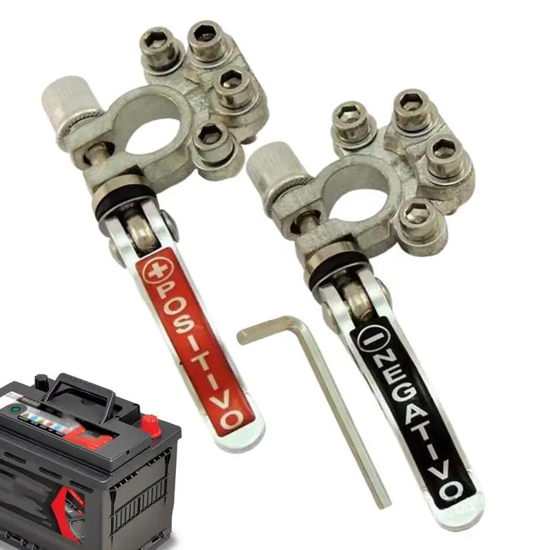

Battery Bornes Main Cable Post Terminal Clamp Battery Terminal Connectors 12V 6V 24V UTV Tractor Truck Battery Terminal Clamps