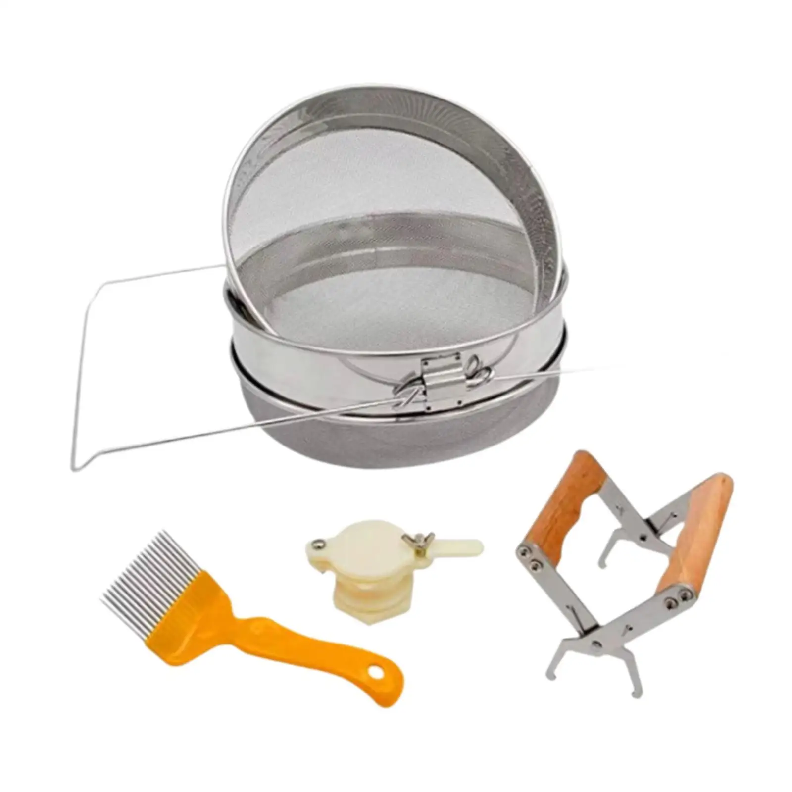 4Pcs Honey Strainer Kit Bee Supplies Beekeeping Uncapping Fork with 21 Tines