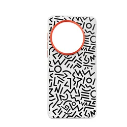High - Quality PU Leather Shockproof OnePlus13 Case with Colorful Painting & Metal Camera Lens Protection for PU and TPU (White)