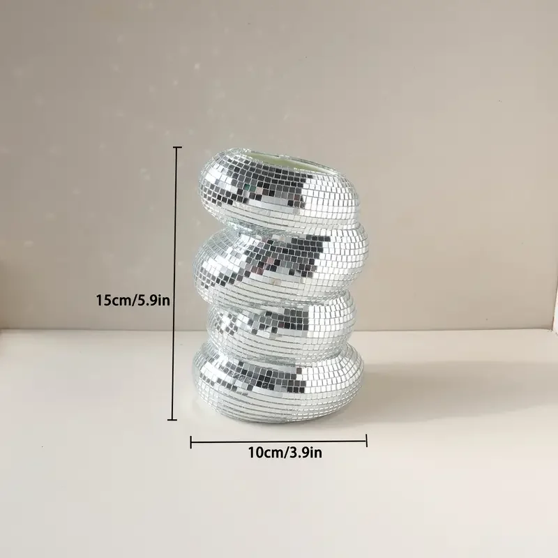 Disco Vase Mirror Ball Vase Pen holder Modern and Elegant Decor Home Decor Vase Unique Home Gift for her  Wall 5