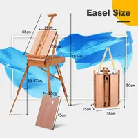 Tripod folding French wooden easel equipped with a built-in sketch storage box. Made of high-quality solid wood, it is sturdy and stable with excellent load-bearing capacity during creation. 8