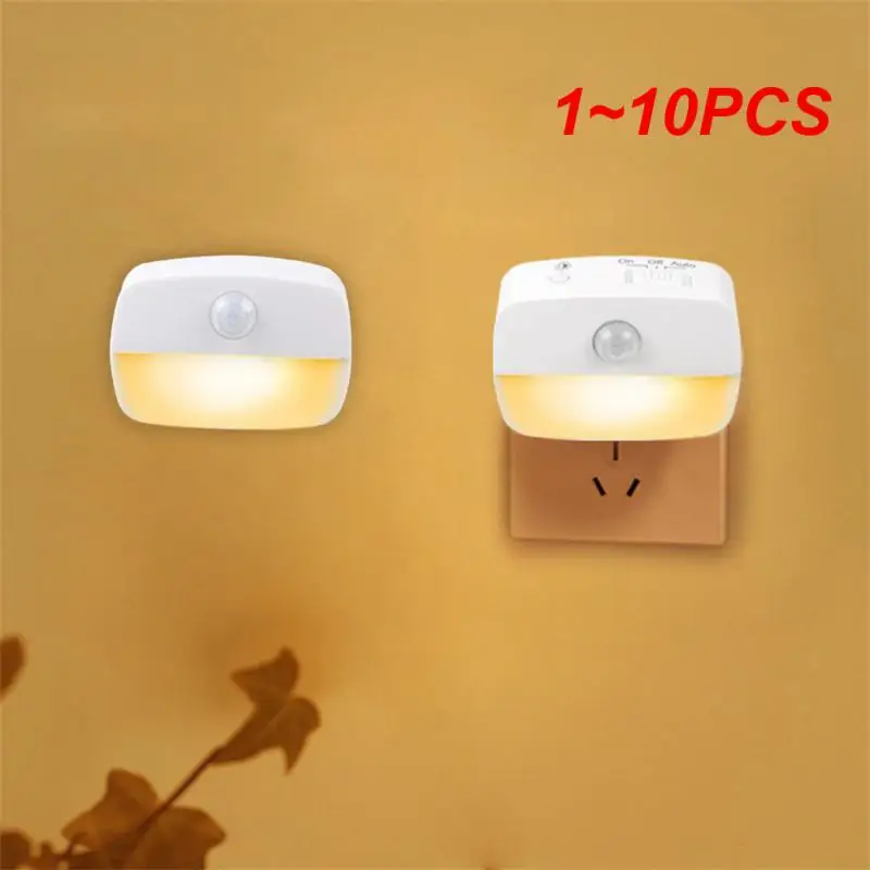 

1~10PCS European Plug LED Night Light PIR Motion Sensor Light Smart Lamp 110V 220V AAA Battery For Bedroom Bathroom Corridor