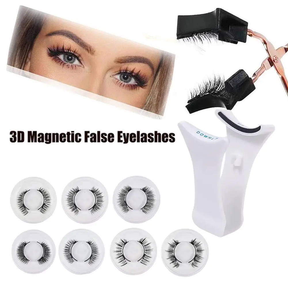 

1Pair Reusable Self-adhesive False Eyelashes 3D Mink Lashes Glue-free Eyelash Extension No Glue Needed Lashes With Clip Tools