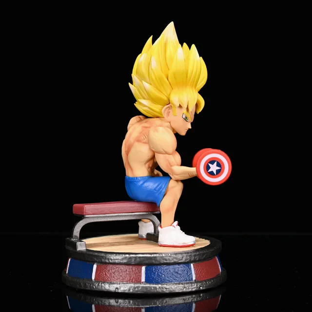 Dragon ball z muscle fitness filho gohan vegeta super saiyan figura de ação  son goku anime estatueta pvc modelo brinquedo chirstmas presente