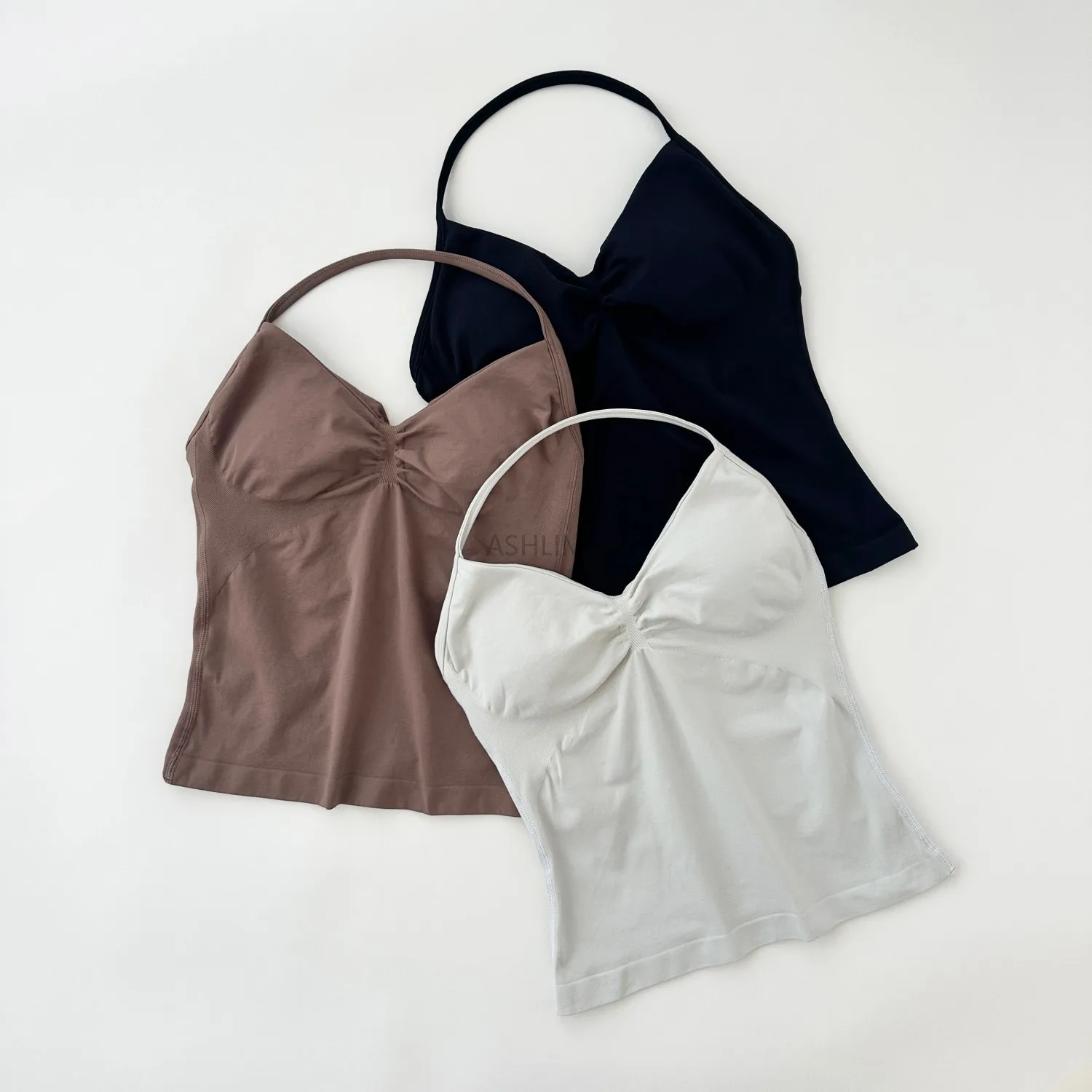 Impact Longline Strappy Top With Logo Backless Gym Clothes Women Scrunch Built-in Bra With Removable Cups Yoga Tank Tops 5