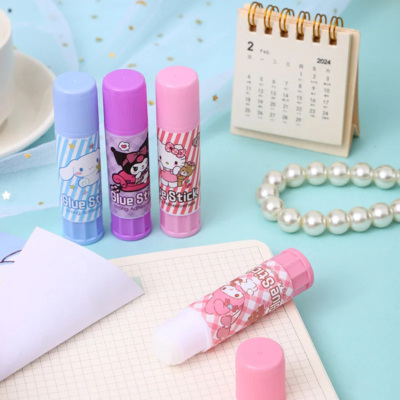 4/24pcs Sanrio Cartoon Solid Glue Stick Cute Kurome Melody Student DIY High Viscosity Stationery Gift,glue stick