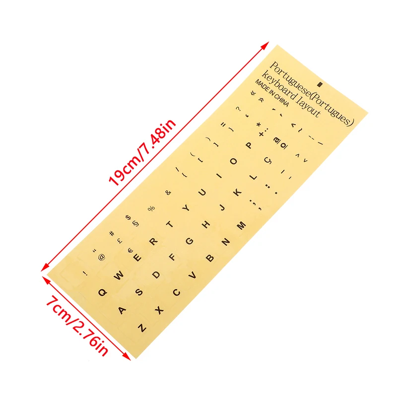 Transparent Keyboard Stickers, Alphabet for PC, Laptop Accessories, Standard Spanish, Portuguese Language, Layout Button, 1Sheet