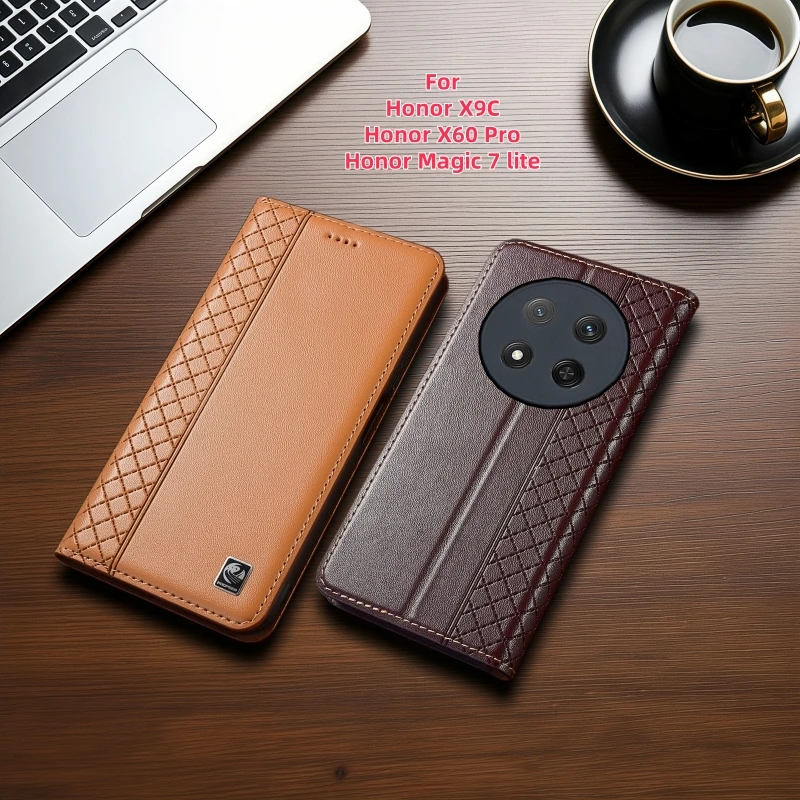 Luxurious Nappa Leather Wallet Phone Case with Magnetic Flip Cover
