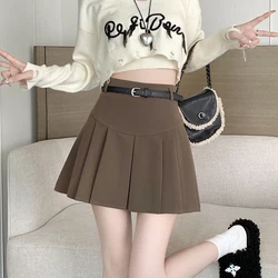 2024 Elegant Fashion Harajuku Slim Fit Female Clothes Loose Casual All Match Hip Wrapped A-line Skirt Solid High Waist Skirts