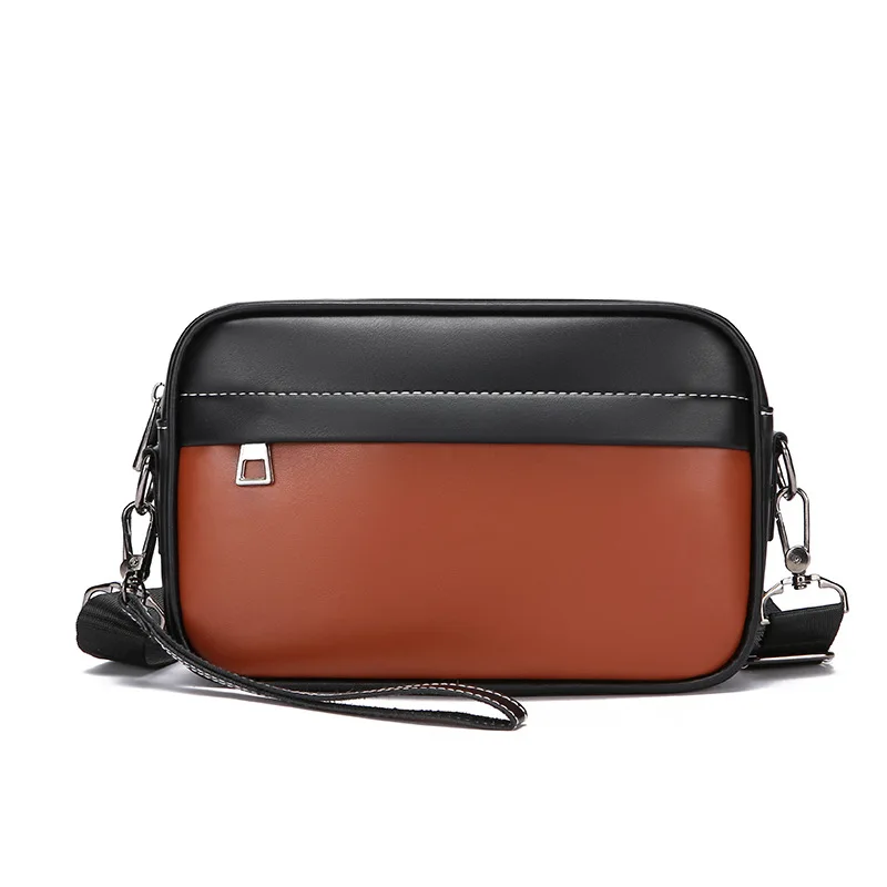 Casual men's shoulder bag, crossbody bag, fashionable retro solid color handbag, multifunctional travel daily