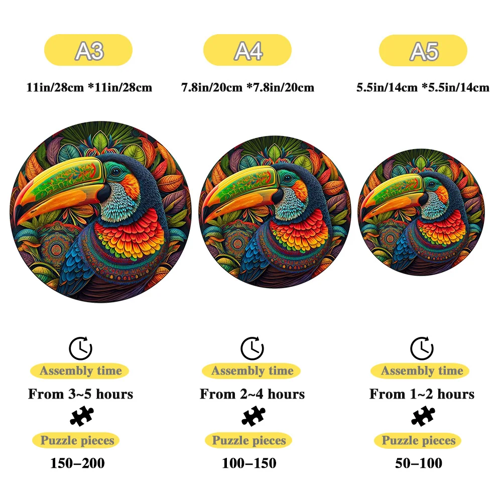 Wooden Jigsaw Puzzles Animal Toucan Jigsaw Puzzle Adult Children Gift DIY Crafts Family Game