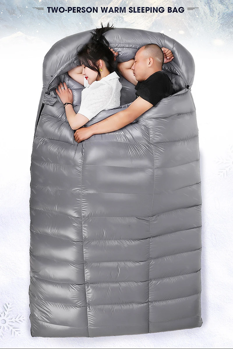 Saco De Dormir De Plumón De Ganso Blanco Para 2 Personas, Saco De Dormir Fino Adecuado Para Clima Cálido, Tamaño De 220x130cm, Gran Espacio - Sacos De Dormir - AliExpress