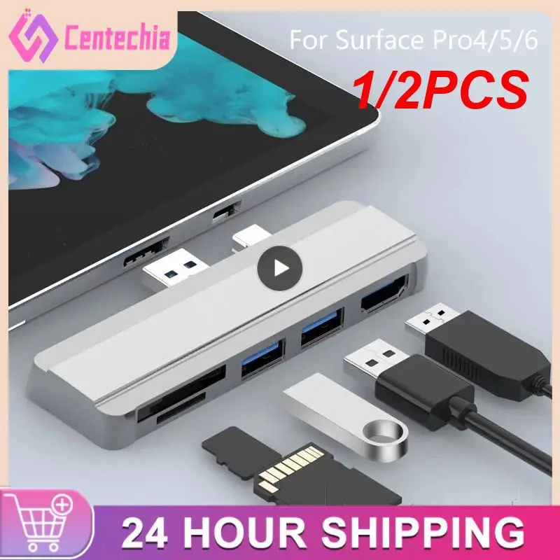 

1/2 шт. в 1 USB док-станция для поверхности 5 4 3 концентратор док-станция с 4K HDMI-совместимый USB 3,0 TF слот
