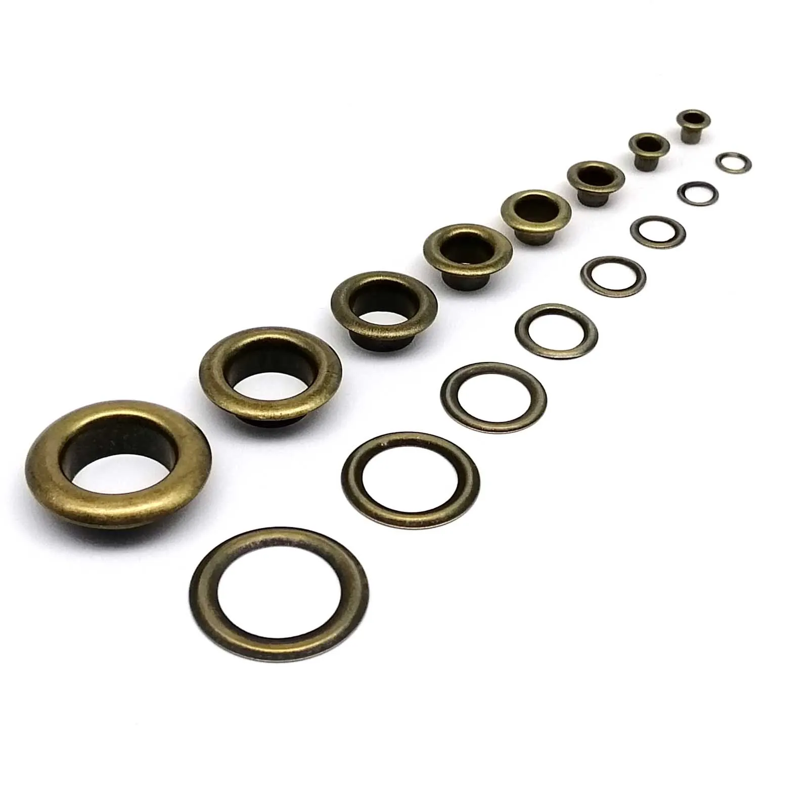 2.5-12mm High Quality Antique Brass Bronze Eyelet With Washer Grommet Ring Air Hole Rivet For Leather Bag Shoes Belt Cap 100sets eyelet grommet ring kit eyelet grommet ring grommet eyelet kit
