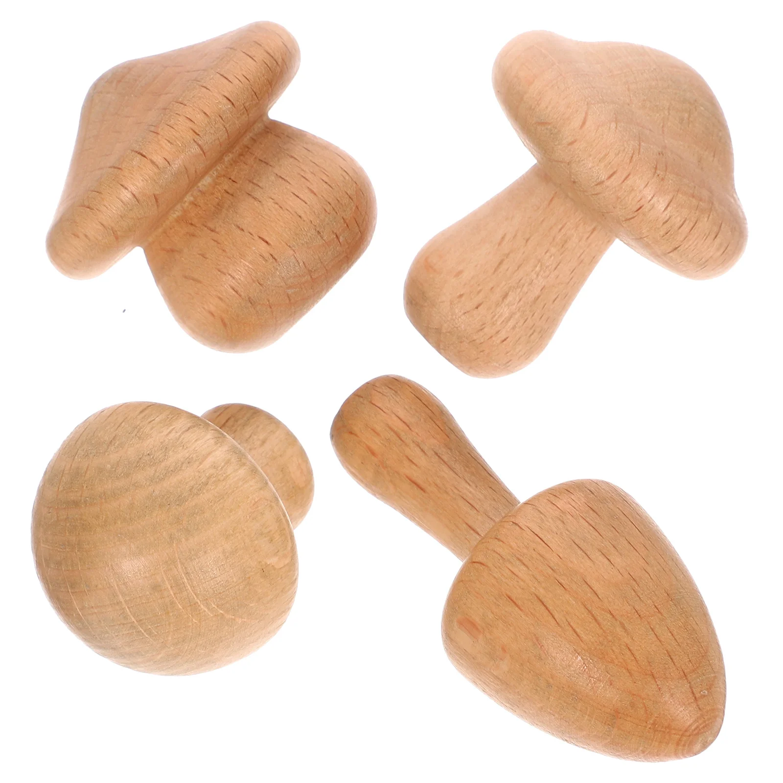 

4pcs Wooden Mushroom Coat Hook Nail Free Wood Hook Mushroom Wall Hook Hanger