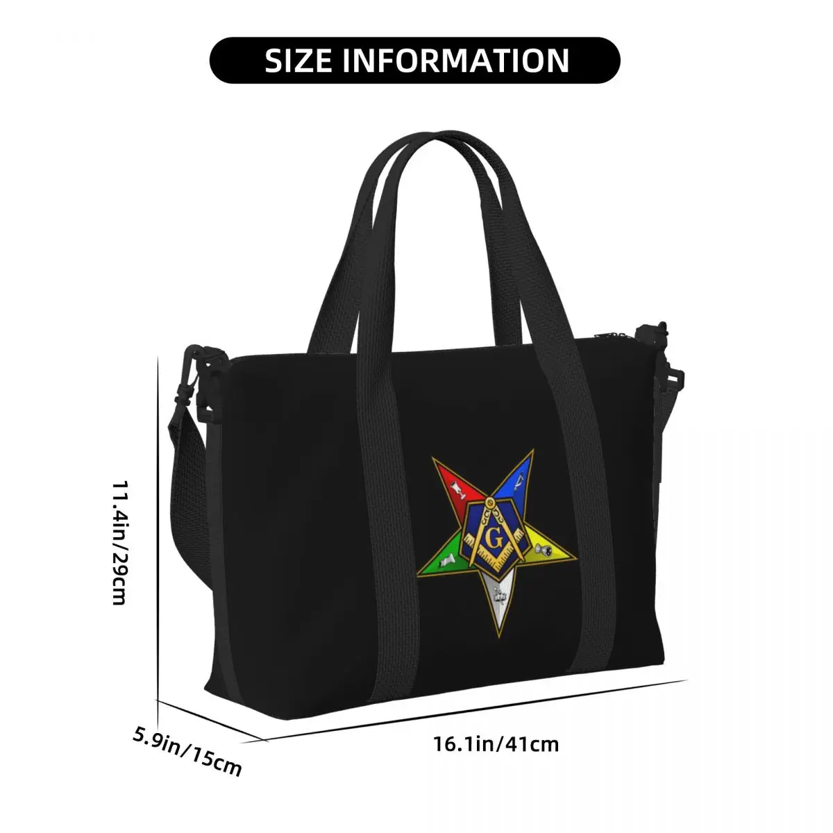 Large Order Of The Eastern Star Tote Bag Women Freemasonry Shoulder Shopping Gym Beach Travel Bag