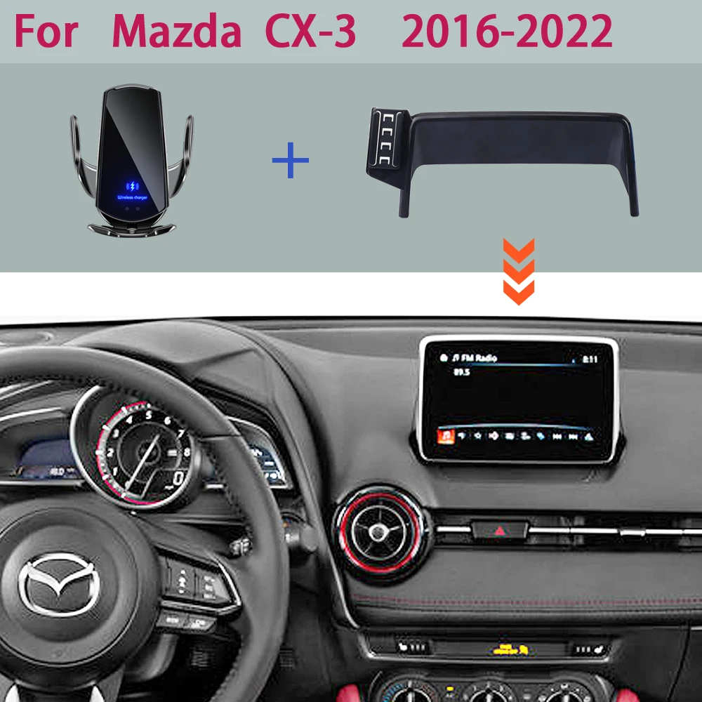 

Автомобильный держатель для телефона Mazda CX-3 CX3 Sport DK 2016 2017 2018-2021 2022, Фиксированный экран, навигационный кронштейн, подставка для беспроводной зарядки