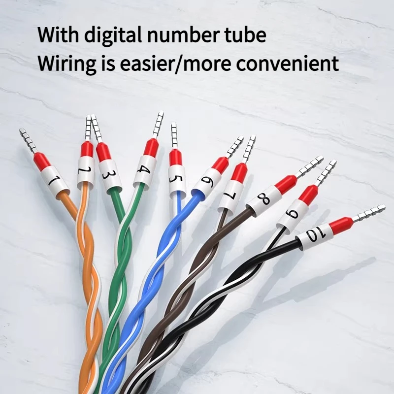 RJ11/RJ12/RJ45/RJ48/RJ50 터미널 와이어 번호 튜브 포함 6P6C 8P8C 10P10C RJ45 크리스탈 헤드에서 232 싱글 헤드 케이블 커넥터