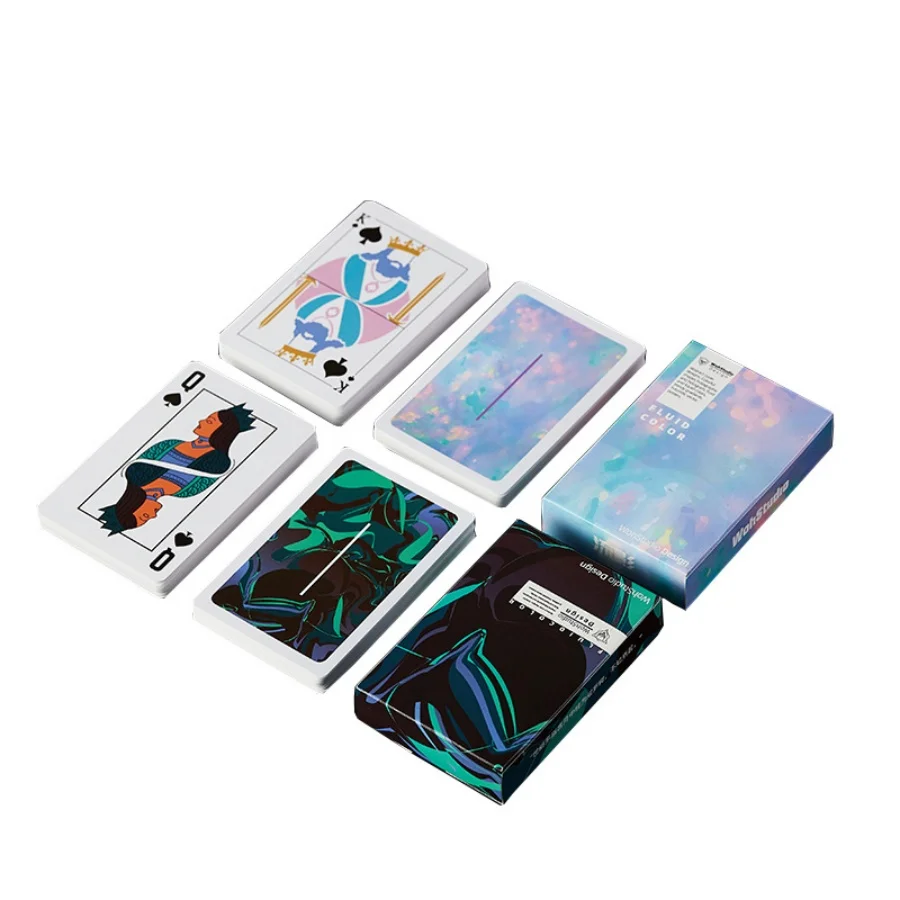 New 54 Pieces/set 57x87mm White Core Paper Poker Creative Gradient Deck Playing Cards Magic Tool Party Table Game