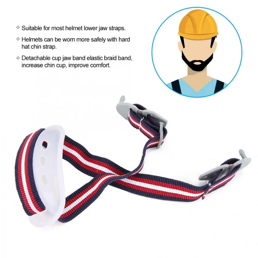 Hard Hat Chin Strap Safety Construction White Detachable Sling for