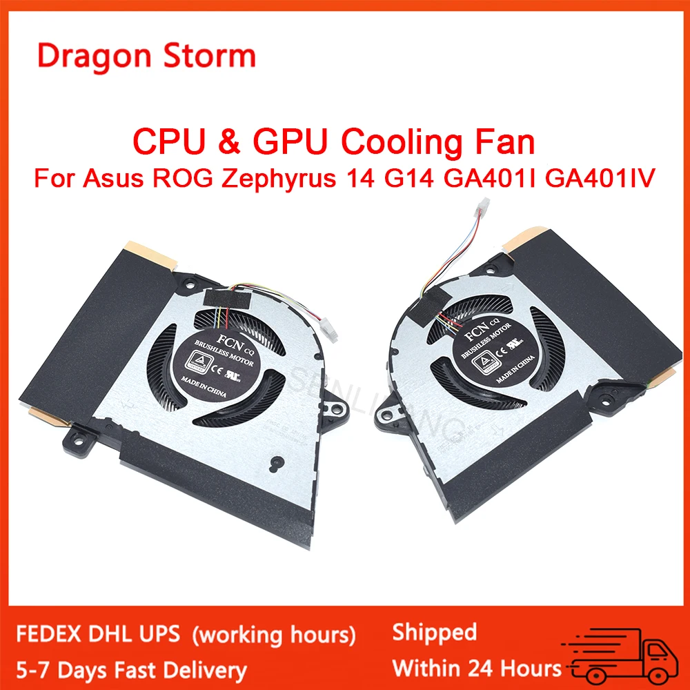 New Laptop CPU GPU Fan For ASUS Rog Zephyrus 14 G14 GA401I GA401IV GA401IU GA401IH 13NR03F0AP0301 13NR03F0AP0101 DFSCK22115181H