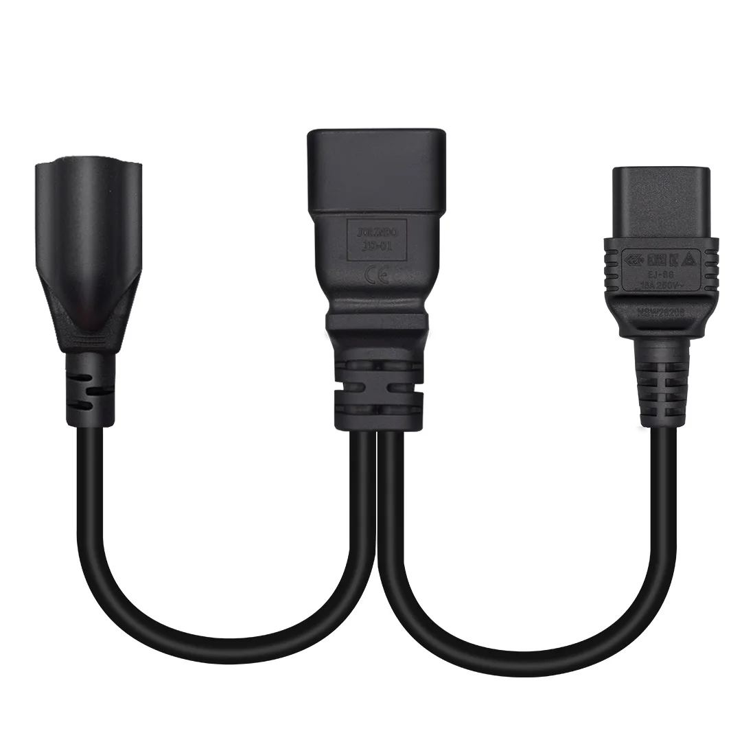 JORINDO,PDU/UPS c19  ̱ ǥ 3 Ȧ -C20 ÷ AC  ÷ ȯ ̺, C20-C19/ 5-15R,0.3M