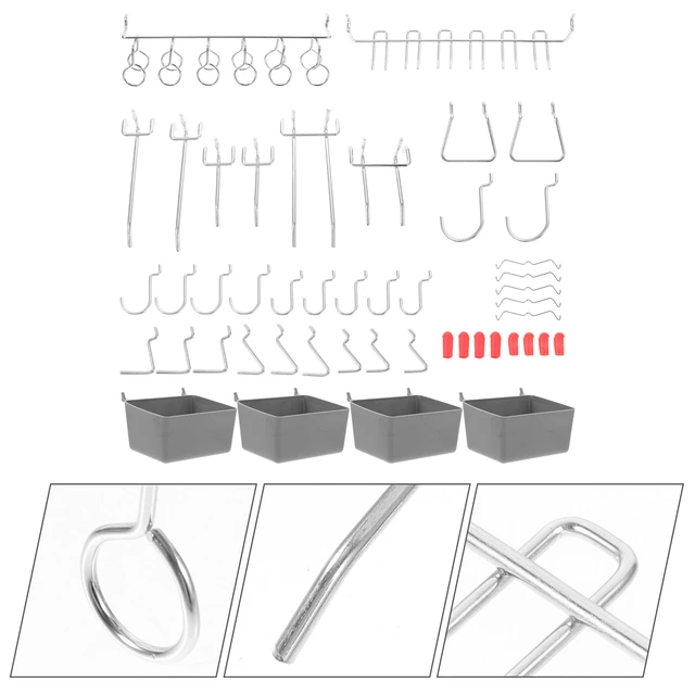 Generic 1 Set peg Board Hook Clear Hooks Garage Accessories Nail and Screw  Organizers and Storage Belt Ring
