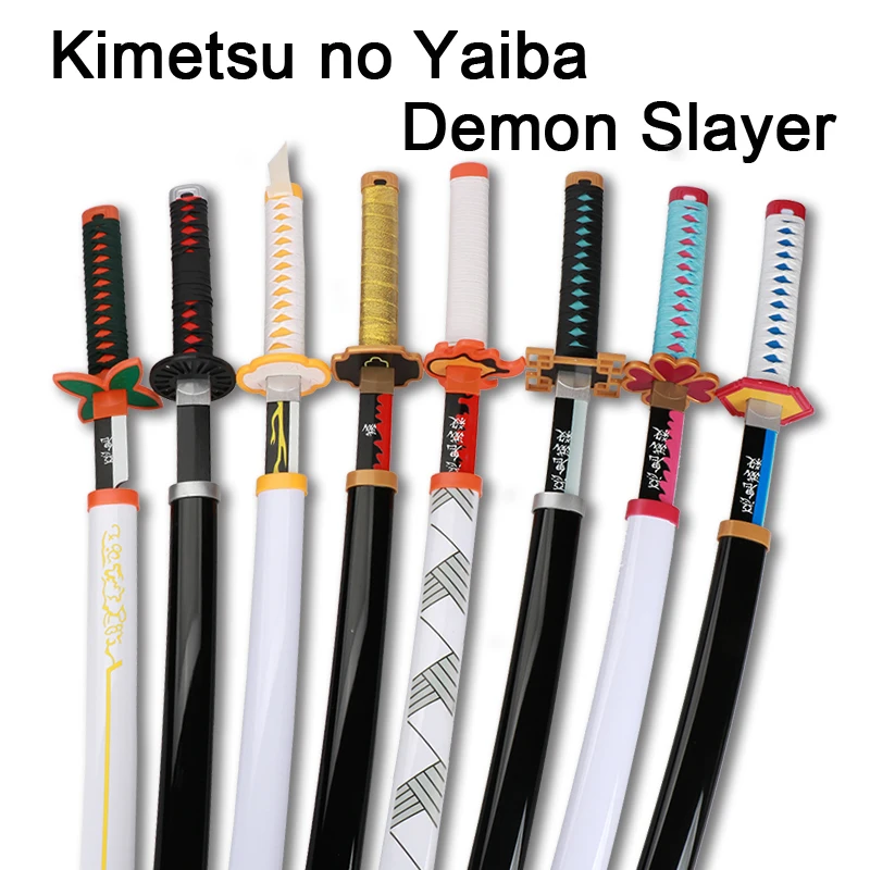 Toy Sword  Demon Slayer Katana 80cm  Wooden Sword  Cosplay Weapon Zenitsu  Muichirou Mitsuri 1:1 Original patterns and styles 3