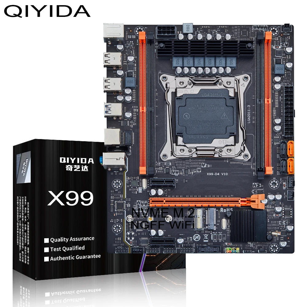 QIYIDA X99 слот для материнской платы LGA2011-3 USB3.0 NVME M.2 SSD поддержка памяти DDR4 и процессор