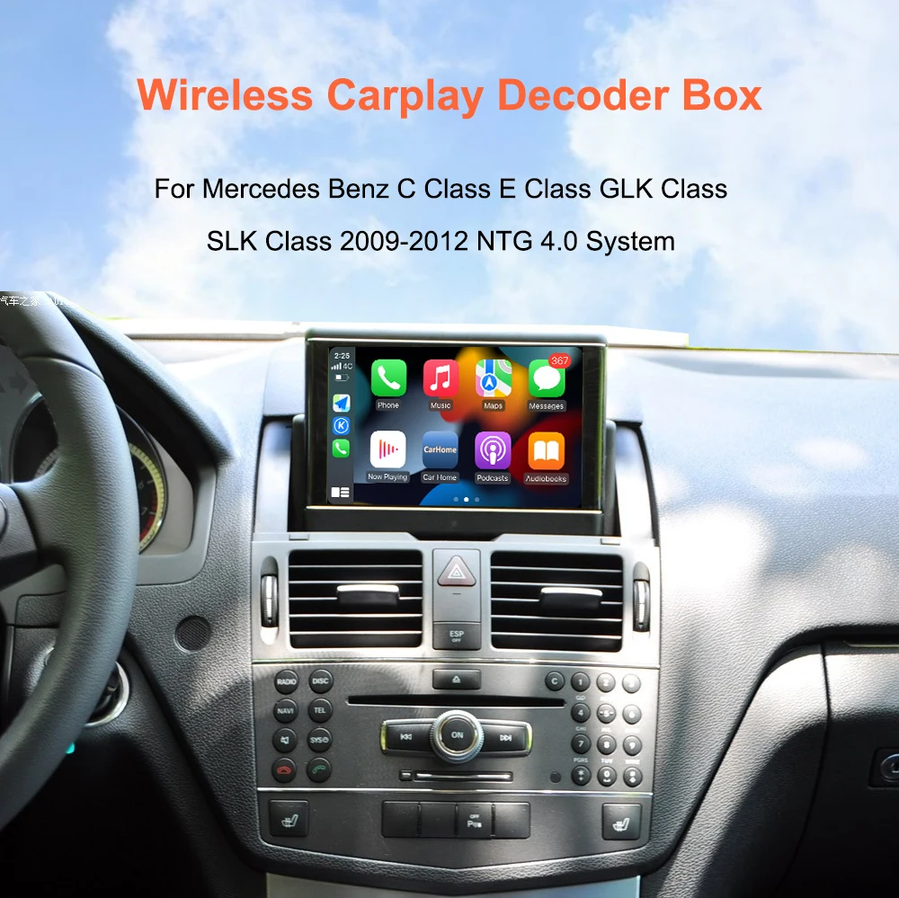 Bonroad Wireless Carplay Android Auto Interface für Mercedes Benz C-Klasse W204 NTG 4.0 4.5 5.0 Systemmodul Airplay Autolink – Detail 1