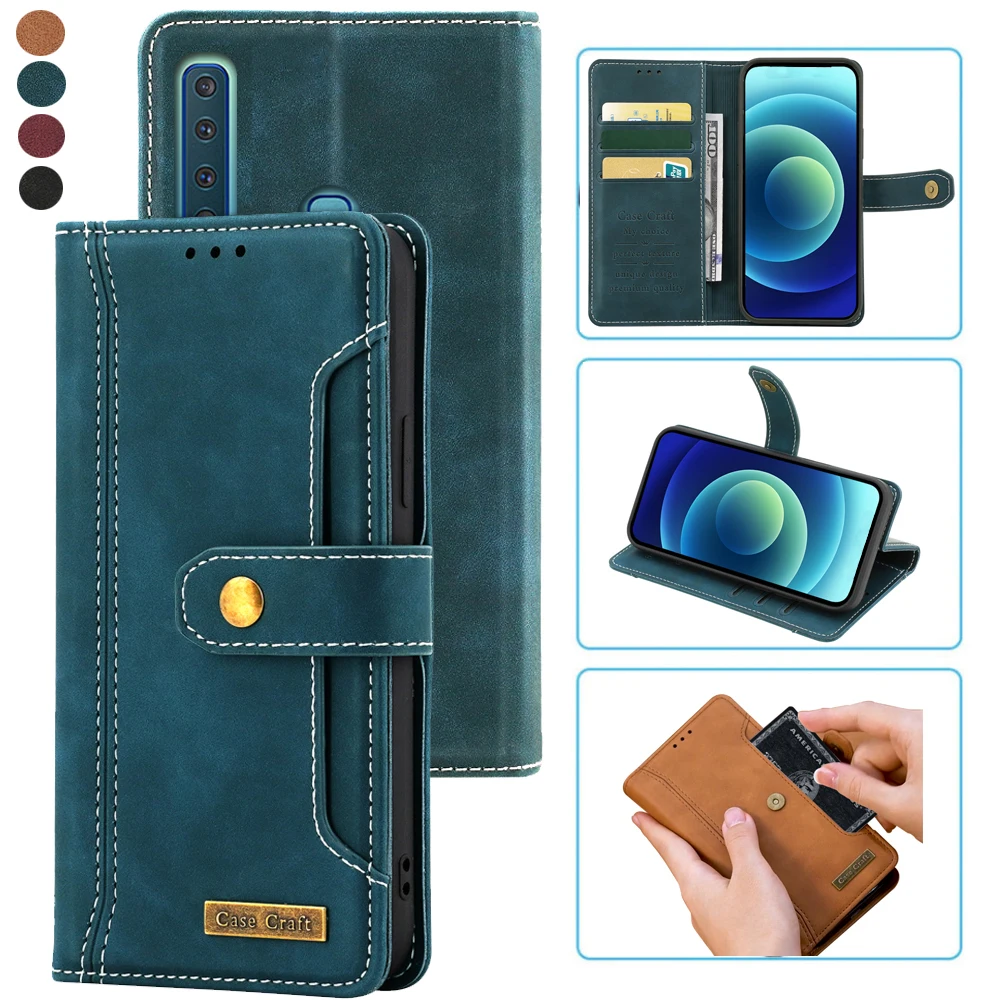 For Samsung A9 2018 Case Notebook Style Card Case Leather