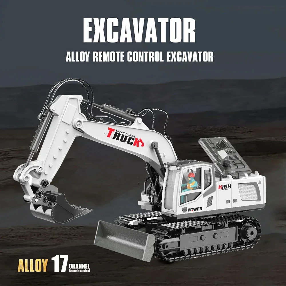 ABS Metal Remote Control Construction Excavator Toy for Kids