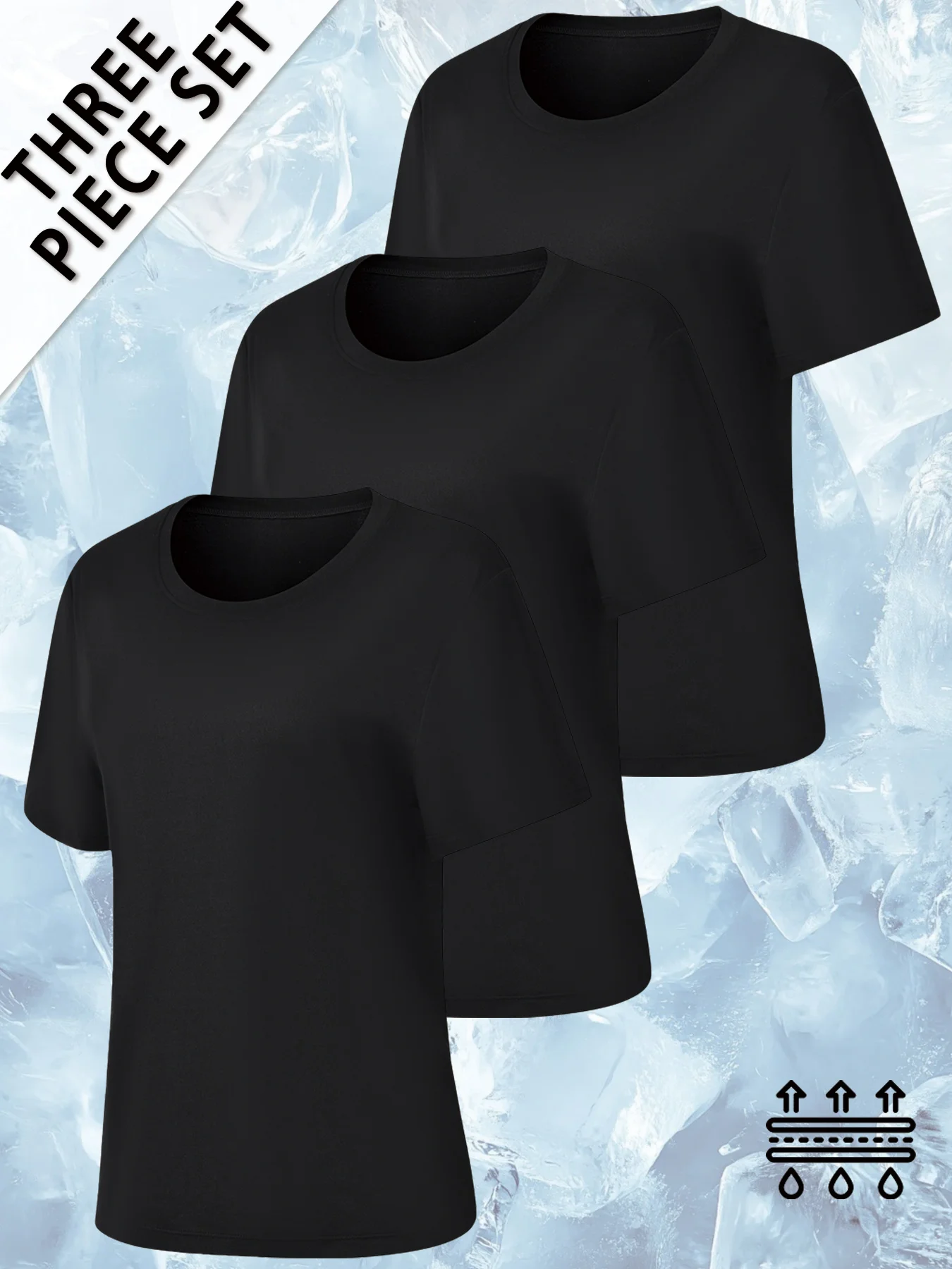 3 パックの女性用スーパーソフトクルーネック T シャツ。スポーツ、ワークアウト、ヨガ、ランニング、フィットネス、アウトドア活動用の半袖。