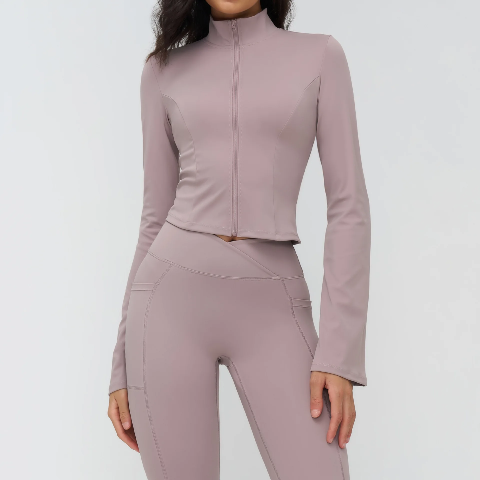 Veste de Yoga Femme Zippée Manches Longues