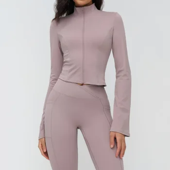 Veste de Yoga Femme Zippée Manches Longues