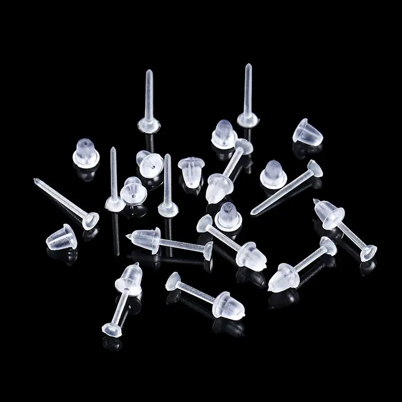 100-200 Pz/Borsa Trasparente Resine Ear Blank Studs Plugs Bead Pendenti Earing Base Pins Per Gioielli Fai Da Te Che Fanno Risultati Di Fascino