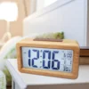 Wooden Alarm Clock Sensor Digital Backlight Time Display Electronic Clocks for Household Bedroom Ornaments 6