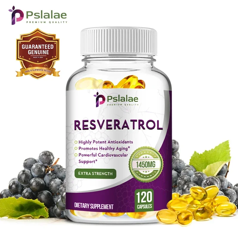 Resveratrol 1450mg Powerful Antioxidant and Anti-aging Immune System Promotes Smooth Skin