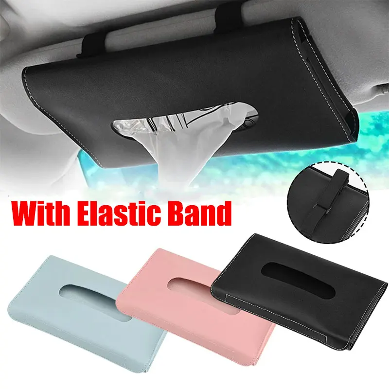 Car Tissue Holder Car Tissue Box Car Sun Visor Tissue Box Holder Auto Interior Storage Mask Storage Decoration For Universal Accessories