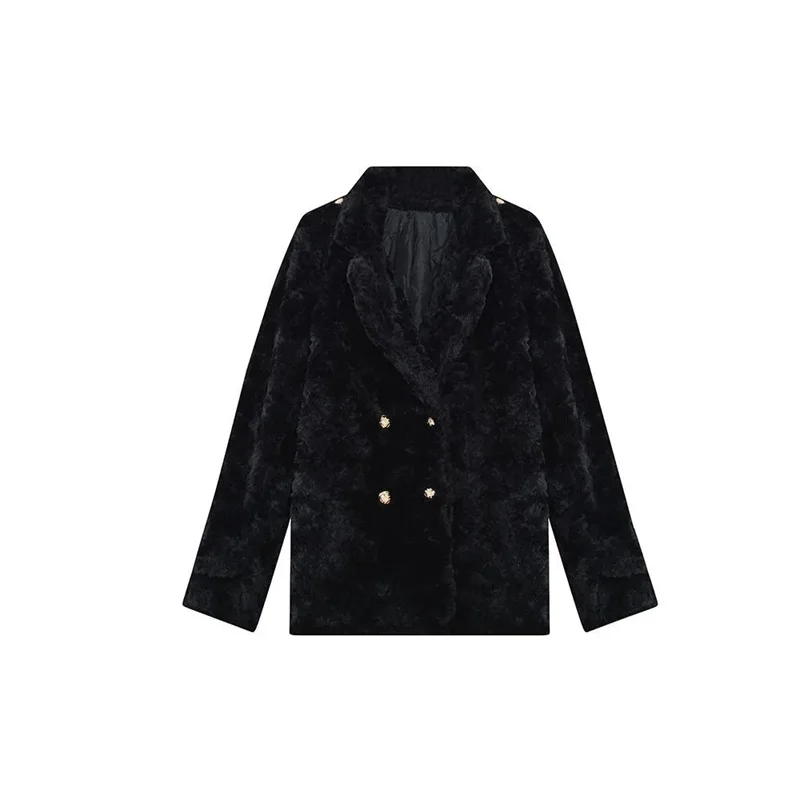 2023 Autumn Winter Loose New Style Small Fragrance Coat Women's Mid Length Small Crowd Set Loose Coat Coat Thickened with Velvet