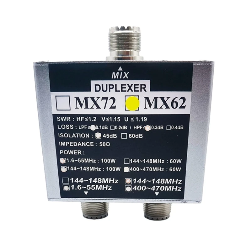 MX62 Duplexer Different Frequency Ham Antenna Combiner for FT911 ATAS-120A Radio
