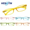 Henotin Simple Style Rectangle Frame Prescription Reading Glasses Spring Hinge Men  Women HD Eyeglasses +1.0+2.0+3.0+4.0+5 1