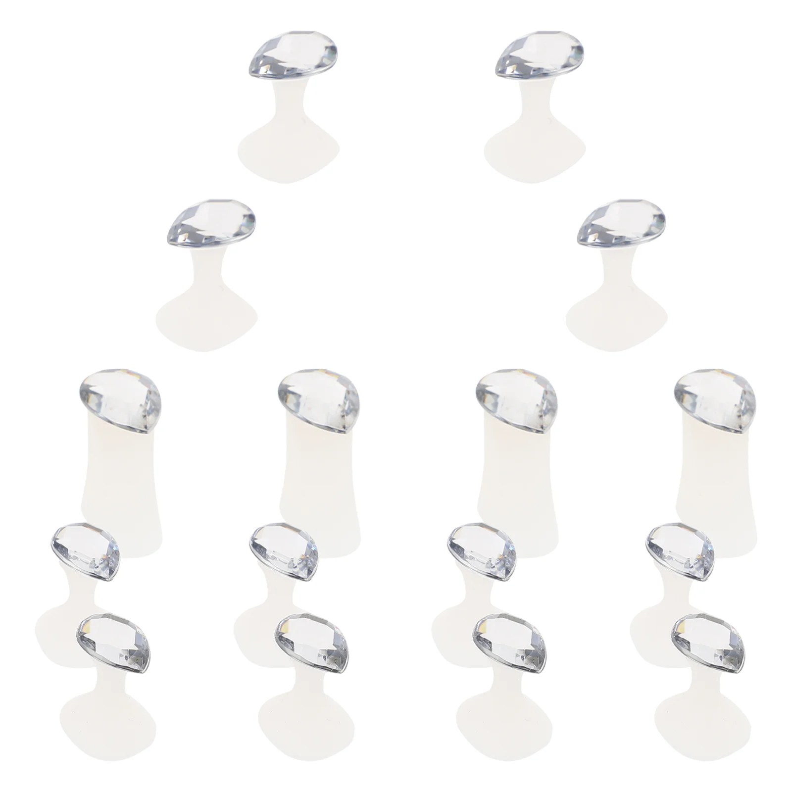 16 Pcs Nail Polish Stand Toe Divider Rhinestones Spreaders Silica Gel Boards for Nails Spacers