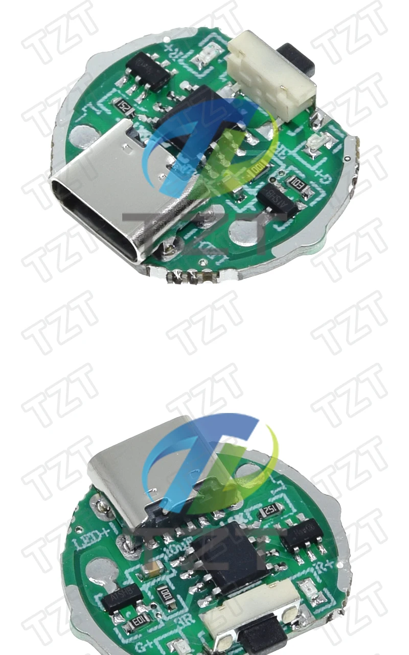 1/5 Stück Zweistufige Antriebsplatine Taschenlampen-Zubehör Leiterplatte Schalter Ladeintegrierte Platine für 10-Watt-LEDs – Detail 4