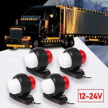 Mini luz lateral de 4 piezas para camión, señal de parada automática Universal, 12V, 24V, señal de giro de seguridad duradera para remolque, lámpara roja de advertencia